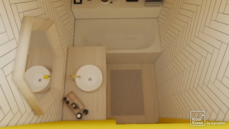 Idée salle de bain scandinave 3D 3