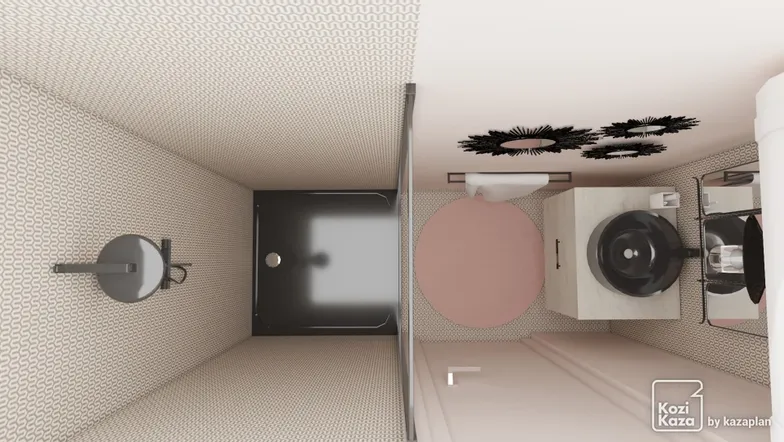 idea bathroom with shower 3D 3