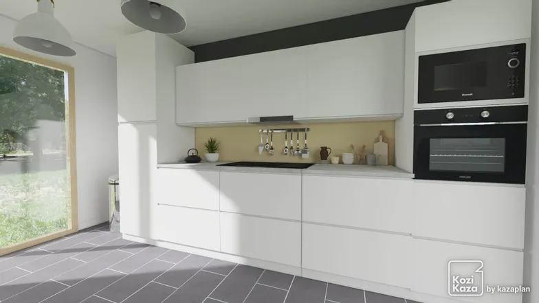 Idea of parallel design kitchen 3D 2
