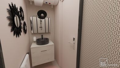Idea bathroom with shower 3D 1