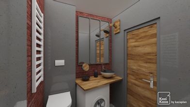 Idée salle de bain moderne brut 3D 1