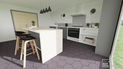 Idea for linear professional kitchen 3D 1