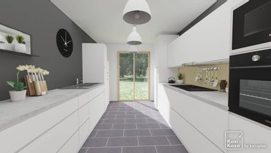 Idea of parallel design kitchen 3D 1