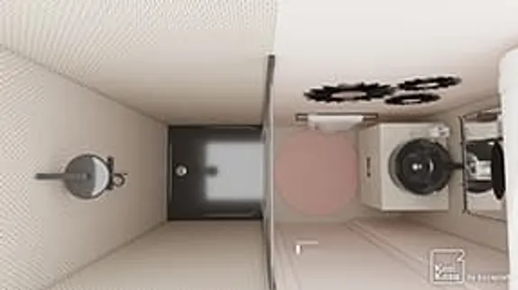 Example of a bathroom 3D plan with a shower