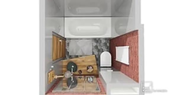 Example of modern bathroom 3D plan