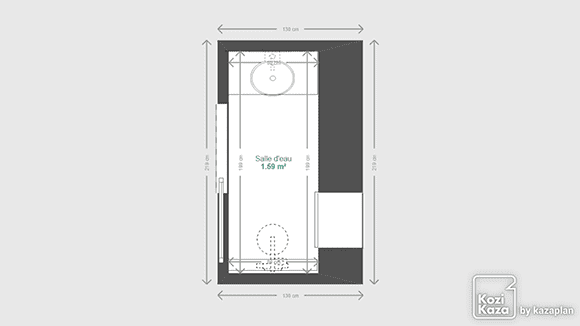 Modèle plan 3D salle de bain zen